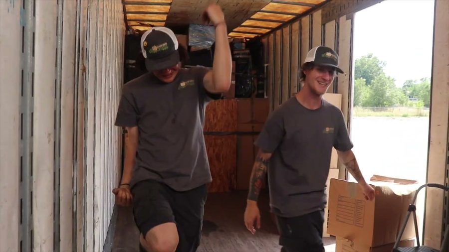 Crew loading the moving truck
